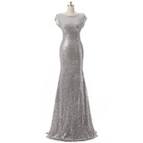 Rose Gold/Silver/Burgundy Sequins Bridesmaid Dresses Short Cap Sleeves Bling Bridesmaid Gowns Sparkling Maid of Honor Dresses