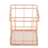 Rose Gold Wire Mesh Storage Basket Pastoral Style Kitchen Dry Food Fruits Display Office Supplies Organiser Household Decoration