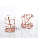 Rose Gold Wire Mesh Storage Basket Pastoral Style Kitchen Dry Food Fruits Display Office Supplies Organiser Household Decoration