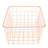 Rose Gold Wire Mesh Storage Basket Kitchen Dry Goods Organiser Office Supplies Basket Modern Pastoral Style Household Decoration