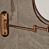 Rose Gold Mirror Beauty Makeup Mirror Dual Sides Round Mirror Magnifying Mirror 8" Sides
