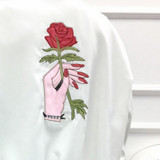 Rose Embroidery Women's Jackets Long Sleeve Stand Neck Abrigos Mujer Harajuku Chaquetas 2017 Spring Plus Size Boyfriend Jaqueta