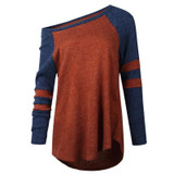 ROPALIA Off Shoulder Knitted Sweater Women Autumn Elegant Regular Sleeve Jumper Pull Femme Winter Casual Loose Pullover