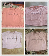 ROMWE Womens Crop Tops Letter Print T-Shirts Summer Cute Fashion Pink Round Neck Short Sleeve Letter Print Crop T-shirt