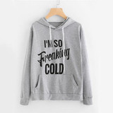 ROMWE Slogan Print Grey Hoodies Letter Print Women Graphic Brief Hoodie Pocket Sweatshirt 2018 Autumn New Long Sleeve Hoodies