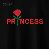 ROMWE Rose Letter Print Sweatshirt Pullovers Black Casual Women Long Sleeve Tops Fall 2018 Fashion New O Neck Regular Sweatshirt