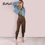 ROMWE Freedom Graphic Print Crop Top CHARCOAL Tee 2018 Grey Rock Women Summer Tops Fashion Short Sleeve Stretchy Casual T-shirt