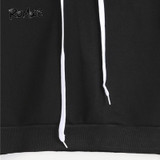ROMWE Cropped Hoodie Black Hooded Letters Print Crop Sweatshirt Autumn Streetwear Women Long Sleeve Casual Pullover