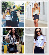 ROMWE Autumn Mini Skirts Casual Skirts For Women Plain Black Raw Hem With Pockets Above Knee Denim Bodycon Skirt