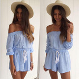 rompers womens jumpsuit summer elegant Jumpsuits Off Shoulder Clubwear Playsuit Party Jumpsuit Romper Short Trousers C0