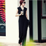 Rompers womens jumpsuit monos largos de mujer 2017 Summer Bodysuit V Neck Casual Style Elegant Ladies Long Wedding Overalls Y16