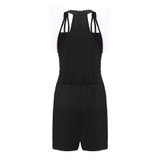 Rompers Womens Jumpsuit 2017 ZANZEA Summer Sexy V Neck Halter Sleeveless Playsuits Casual Elastic Waist Solid Overalls Plus Size