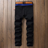 KALIPPE YACOCHY brand Ripped Denim Pant Knee Hole Jeans Men Slim Skinny Destroyed Torn Jean fear of god red black jeans hommes