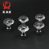 KAK 20-40mm Diamond Shape Design Crystal Glass Knobs Cupboard Drawer Pull Kitchen Cabinet Door Wardrobe Handles Hardware