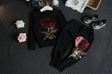 JSWANKY Children Clothing Autumn Roses Floral Embroidered Sequinsets Kids Clothes Long Sleeve T Shirt+Pants Girls Outfits Sets