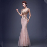 JSJ130F#Bridal Wedding party toast gown new spring summer 2017 fishtail dress pink long Lace bridesmaid dresses cheap wholesale