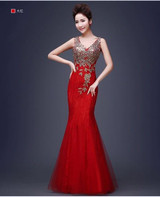 JSJ130J#Bridal Wedding party toast gown new spring summer 2017 fishtail dress wine long Lace bridesmaid dresses cheap wholesale