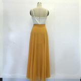 JRRY Hot Selling Long Beach Casual  Dresses Spaghetti Strap Strings White Top Loose Women Maxi Dress