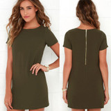 JRQIOT 2017 Summer New Fashion Mini Party Dress Cotton O-neck Slim T shirt Dresses Plus Size Women Clothing Office Vestidos