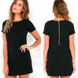 JRQIOT 2017 Summer New Fashion Mini Party Dress Cotton O-neck Slim T shirt Dresses Plus Size Women Clothing Office Vestidos