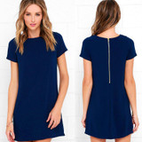 JRQIOT 2017 Summer New Fashion Mini Party Dress Cotton O-neck Slim T shirt Dresses Plus Size Women Clothing Office Vestidos