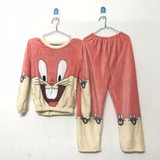JRMISSLI Women's Pajamas Autumn & Winter Flannel Pajamas Rabbit Women Long Sleeve Sleepwear Lovely Tops Pants Warm Pajamas Set