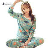 JRMISSLI Pyjama Femme Pijama Entero Mujer Pyama Woman Pijamas 2017 Autumn Winter Sleepwear O-Neck Womens Home Clothing