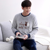 JRMISSLI New Autumn Winter Men's Pajamas Home Clothing Flannel Cartoon Pyjamas Men Sleepwear Pajama Sets Lounge M7955