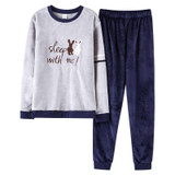 JRMISSLI New Autumn Winter Men's Pajamas Home Clothing Flannel Cartoon Pyjamas Men Sleepwear Pajama Sets Lounge M7955
