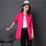 JQNZHNL2017 Spring Women Cardigans Plus Size Long Sleeved Knitting Cardigans Ladies Solid Color Pockets Sweater Coat OutwearE159