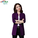 JQNZHNL2017 Spring Women Cardigans Plus Size Long Sleeved Knitting Cardigans Ladies Solid Color Pockets Sweater Coat OutwearE159