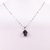 JQUEEN Wholesale 925 Sterling Silver Jewelry Pearl Cut Waterdrop Amethyst Pendant Necklace for Women's Clothing & Accessories JQUEEN Wholesale 925 Sterling Silver Jewelry Pearl Cut Waterdrop Amethyst Pendant Necklace for Women's Clothing & Accessories