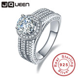 JQUEEN wedding rings 3.45ct cubic zirconia stone 925 Sterling Silver Rings for Women engagement ring Aneis Delicado with box JQUEEN wedding rings 3.45ct cubic zirconia stone 925 Sterling Silver Rings for Women engagement ring Aneis Delicado with box