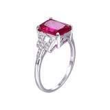 JQUEEN Vintage Garnet Ruby Red Stone S925 Silver Ring Opened Size 100% Pure 925 Sterling Silver Rings for women Jewelry