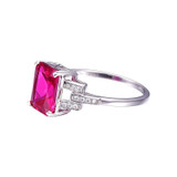 JQUEEN Vintage Garnet Ruby Red Stone S925 Silver Ring Opened Size 100% Pure 925 Sterling Silver Rings for women Jewelry