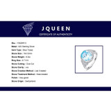JQUEEN Oval Natural Sky Blue Topaz Ring Solid 925 Sterling Silver Rings For Women Charms Fashion Wedding Jewelry With Gift Box
