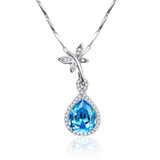 JQUEEN Natural Blue Topaz 925 Sterling Silver Water Drop Pendant Necklace 6.75Ct Pear Cut Jewelry Accessories 17.7 Inches JQUEEN Natural Blue Topaz 925 Sterling Silver Water Drop Pendant Necklace 6.75Ct Pear Cut Jewelry Accessories 17.7 Inches
