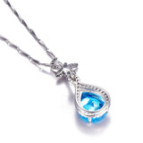 JQUEEN Natural Blue Topaz 925 Sterling Silver Water Drop Pendant Necklace 6.75Ct Pear Cut Jewelry Accessories 17.7 Inches JQUEEN Natural Blue Topaz 925 Sterling Silver Water Drop Pendant Necklace 6.75Ct Pear Cut Jewelry Accessories 17.7 Inches
