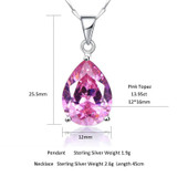JQUEEN 925 Sterling Silver Jewelry set Mystic Topaz set Pink Water Drop Desgin Necklace Earring Ring sets Women Jewelry set JQUEEN 925 Sterling Silver Jewelry set Mystic Topaz set Pink Water Drop Desgin Necklace Earring Ring sets Women Jewelry set