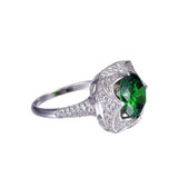 JQUEEN 6.5ct Genuine Emerald 925 Sterling Silver Rings Round Cut Flower Design Engagement Ring anillos anel aneis Wholesale