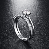JQUEEN 0.9 Carat Round Cut Ring Set Solid 925 Sterling Silver Bague 2pcs Engagement Wedding Bridal Ring Set Jewelry With Box JQUEEN 0.9 Carat Round Cut Ring Set Solid 925 Sterling Silver Bague 2pcs Engagement Wedding Bridal Ring Set Jewelry With Box