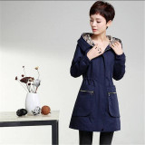 JQNZHNL Women Windbreaker Jacket 2017 Spring Autumn New Women Elegant Pure color Hooded Jacket Loose Large Code Casual Coat AS95