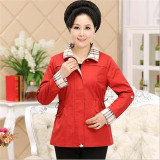 JQNZHNL Middle age Large size Women 2017Hot style Spring Fashion Elegant Women Windbreaker Coat Slim Solid color Short Coat AD91