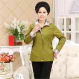 JQNZHNL Middle age Large size Women 2017Hot style Spring Fashion Elegant Women Windbreaker Coat Slim Solid color Short Coat AD91
