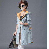 JQNZHNL Female Windbreaker 2017 Spring New fashion Hooded Loose Women Coat Slim Elegant Plus size Long Sleeves Women Coat AA366