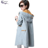 JQNZHNL Female Windbreaker 2017 Spring New fashion Hooded Loose Women Coat Slim Elegant Plus size Long Sleeves Women Coat AA366