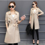 JQNZHNL 2017 Spring New temperament Slim Suede Jacket Women Fashion Medium length Windbreaker Coat Loose Leisure Women Coat AS82