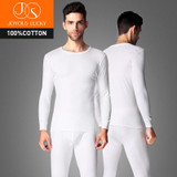 JOYOUS LUCKY Men's Cotton Thin Section Thermal Underwear Long Johns Sweaters Suit Round Neck Youth Underwear Sets Foundation