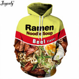 Joyonly Women Men 3D Hoodies It's Beer Time Pizza Hamburger Nutella Food Noddle Banana Printing Sweatshirt Hooded Brand Clothing
