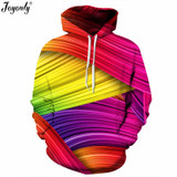 Joyonly 2017 Autumn Winter New Fashion Thin 3d Sweatshirts Women Men Hooded Hoodies Print Colorful Striped Paint Hoodie Clothing